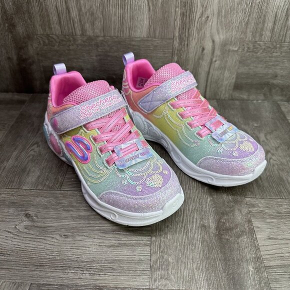 Skechers Light Up Toddler size 5 Princess Wishes Multicolored Shoes - Picture 2 of 8